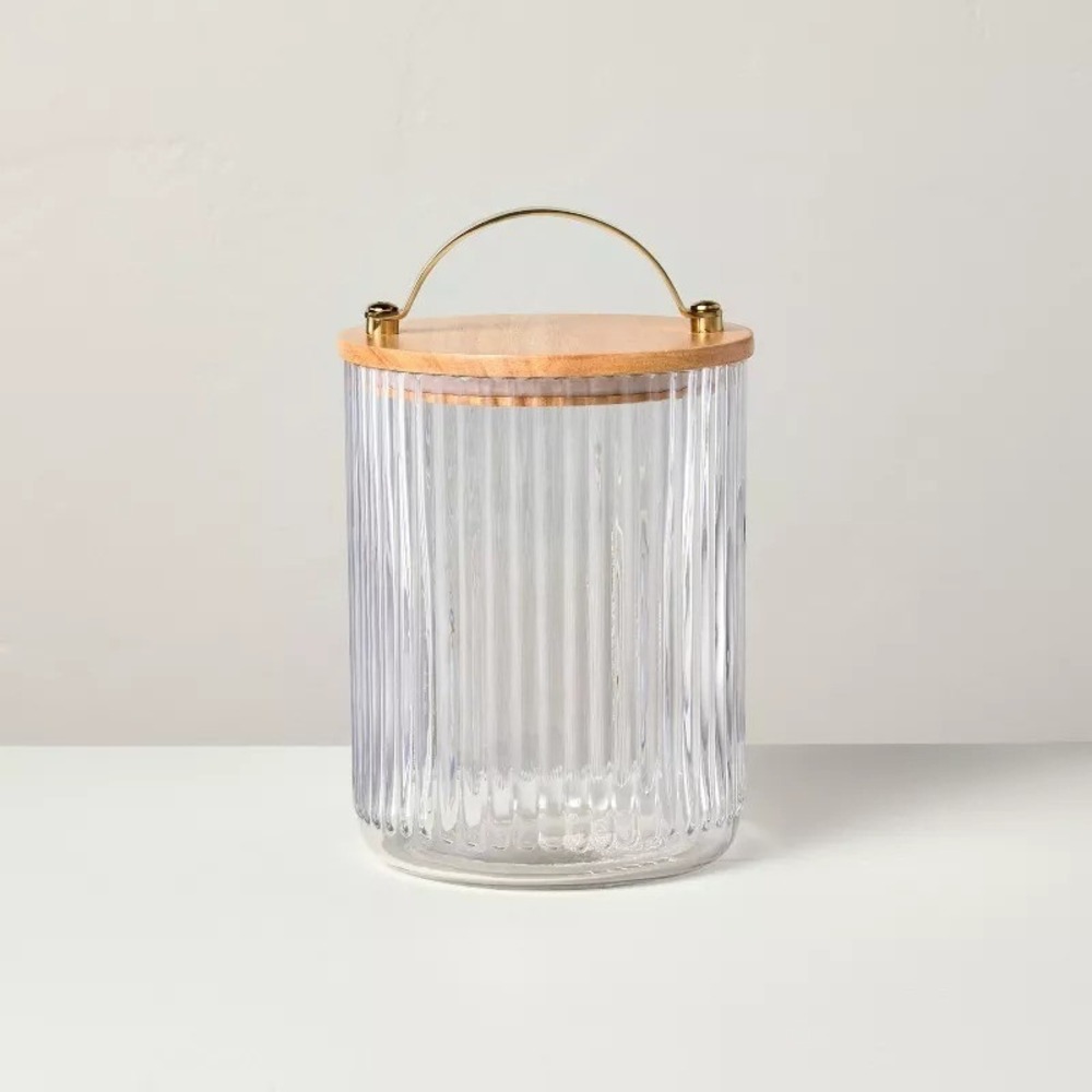 53oz Fluted Glass Storage Canister with Wood Lid - Hearth & Hand Magnolia Target